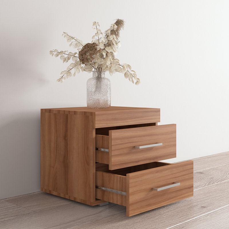 Perth Nightstand with Matte Finish, Brown