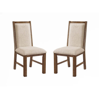 Transitional Style 2Pcs Side Chairs Rustic Oak Solid Wood -  Gracie Oaks, 96BEA36F3D7A46F08C05AF442315DD96