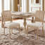 Chaises de salle à manger haut de gamme Amando, chaises rembourrées en lin avec dossier carré en rotin de polyéthylène, techniques de tréfilage et de sculpture Amando-535020577-527364786