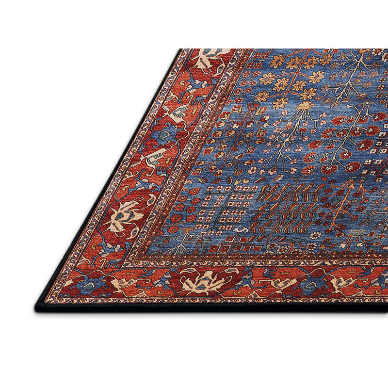 Tapis rouge / bleu Route, Rectangle 7 pi x 10 pi