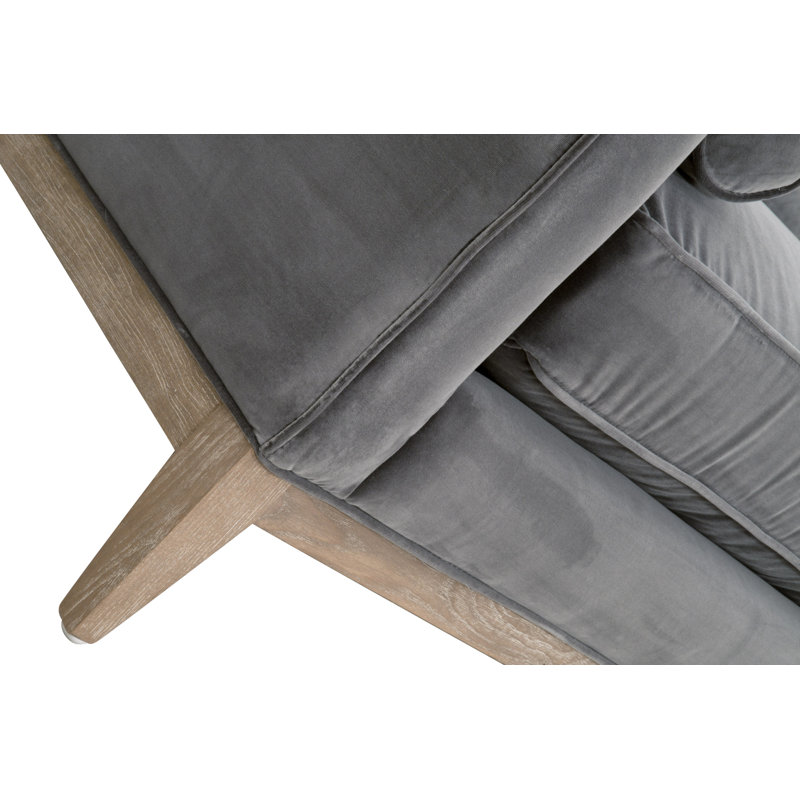 86 In. Parker Post Olive Modern Sofa, Dark Dove Velvet