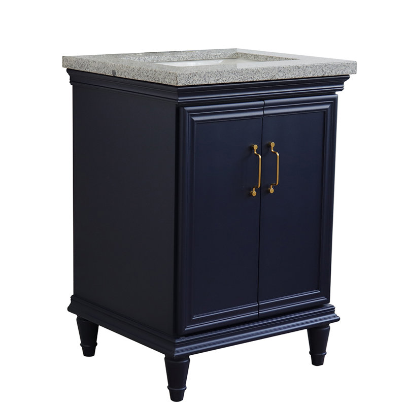 Ensemble de meuble-lavabo simple 25 po Ilfracombe, Bleu, Granite