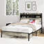 Structure de lit, structure de lit plateforme en bois, avec rangement et 2 tablettes, pas de bruit, pas besoin de sommiers, outils faciles à assembler, grand espace de rangement sous le lit