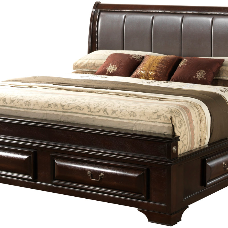 Grand lit de rangement Lavita G8875C-QB3, cappuccino, Grand lit, Cappuccino
