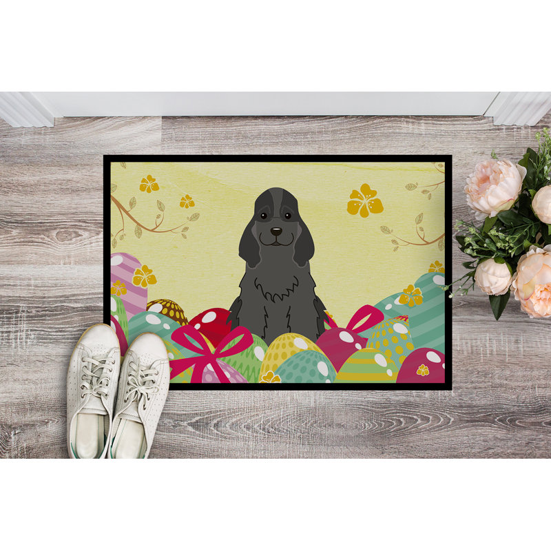 Saroyan Non-Slip Easter Outdoor Doormat, Black