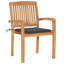 Chaise de patio en teck avec coussins West Boylston-63662377