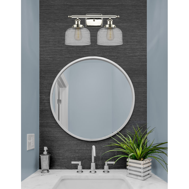 Barre d'éclairage de salle de bain à deux lumières à DEL à intensité variable, Nickel poli
