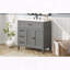 Meuble-lavabo rétro 36 po avec lavabo en céramique et tiroirs à fermeture en douceur-1134636016