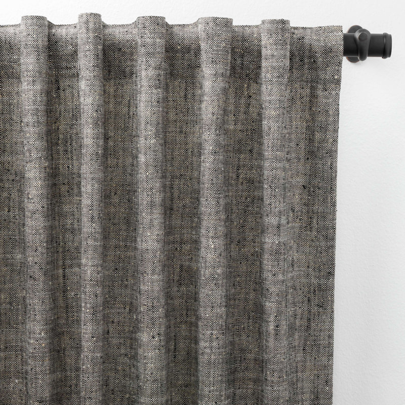Greylock Black Curtain Panel, 48" W x 84" L