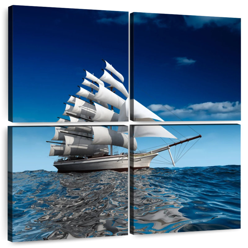 Mehar Metal Sailing Ship, 50'' H x 50'' W