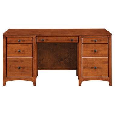 Malani 4 Drawer Solid Wood Desk Foundry Select Color: Unfinished