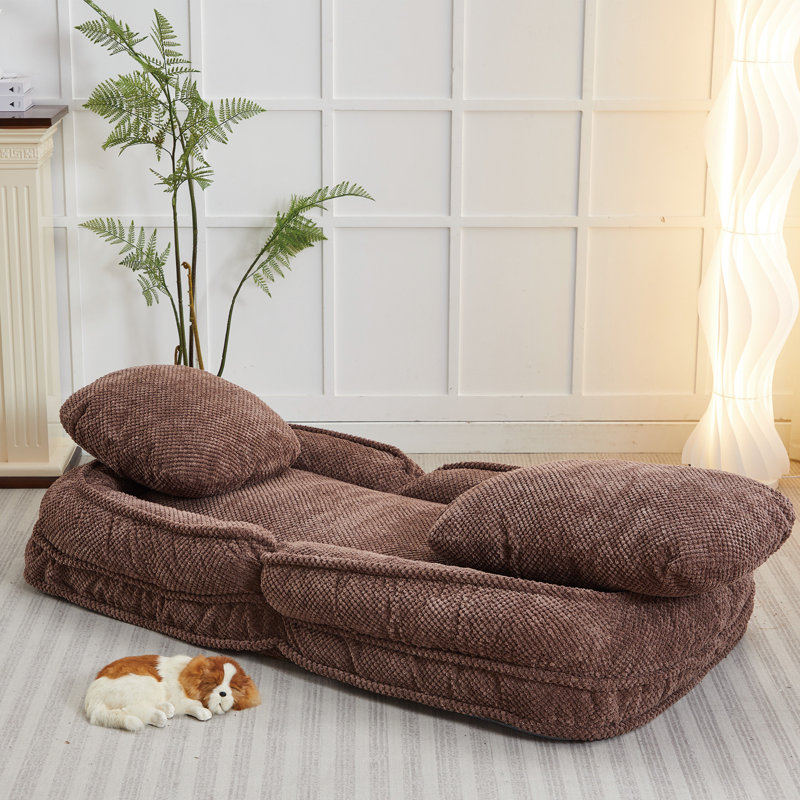Fauteuil de chambre peu encombrant à 5 vitesses, siège rembourré en mousse brune