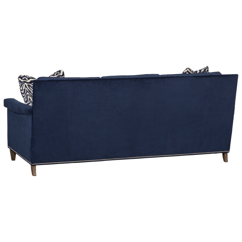 Canapé à accoudoirs arrondis en cuir véritable 85,5 po Libby Langdon, Amande chamois, Perle 1181