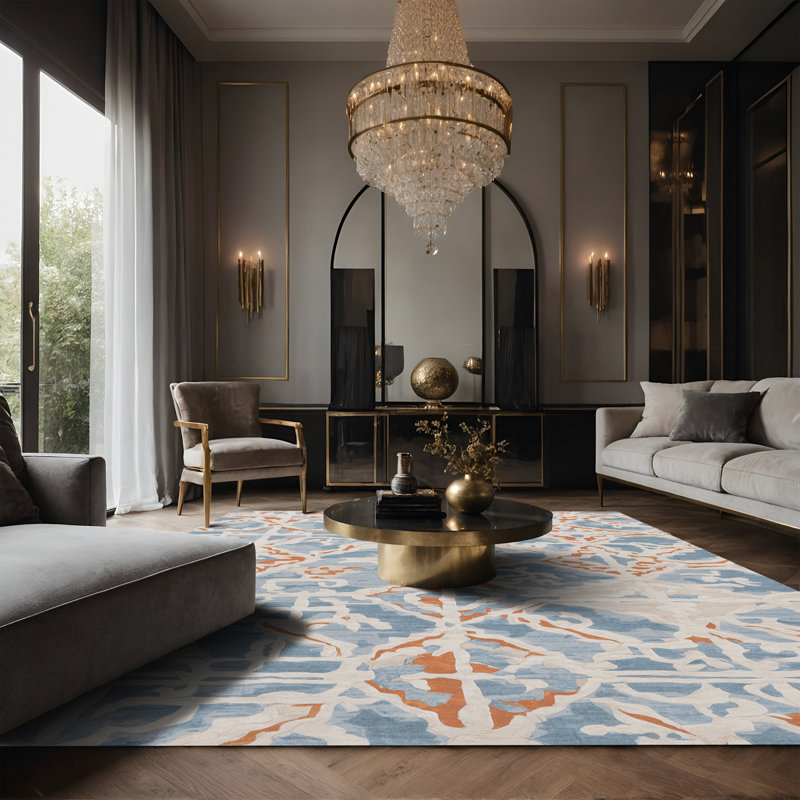 Tapis beige soyeux et moelleux, Rectangle 2 pi x 3 pi