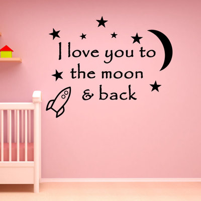 Adhésif mural Hutcheson «I Love You to the Moon and Back»