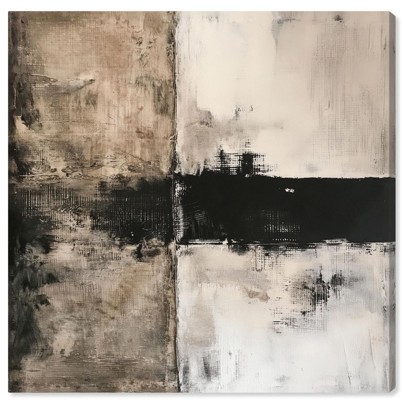 Muddy Veil Neutral Abstract Wrapped Canvas Art, 20" x 20"