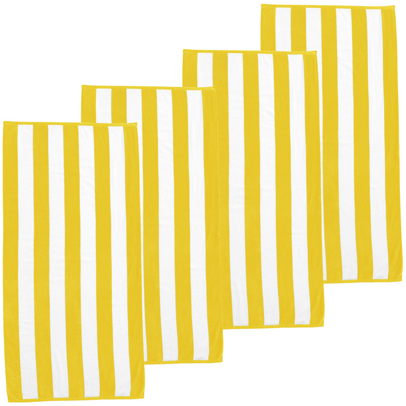 Serviettes de plage 100% coton absorbant et à séchage rapide Cabana, Jaune