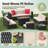 10 Pieces Rattan Patio Furniture Conversation Set with 43" Gas Propane 50000 BTU Fire Pit Table Outdoor Sectional Sofa for Backyard-1018345332