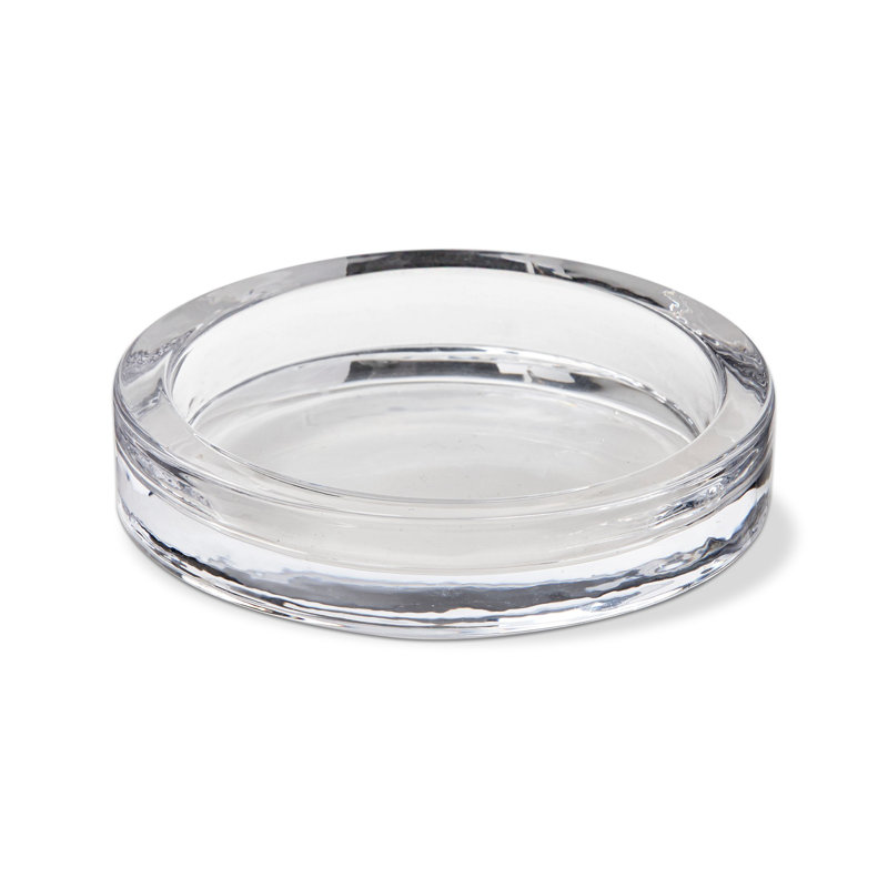 Glass Tabletop Dish, 0.78" H x 3.7" W x 3.7" D