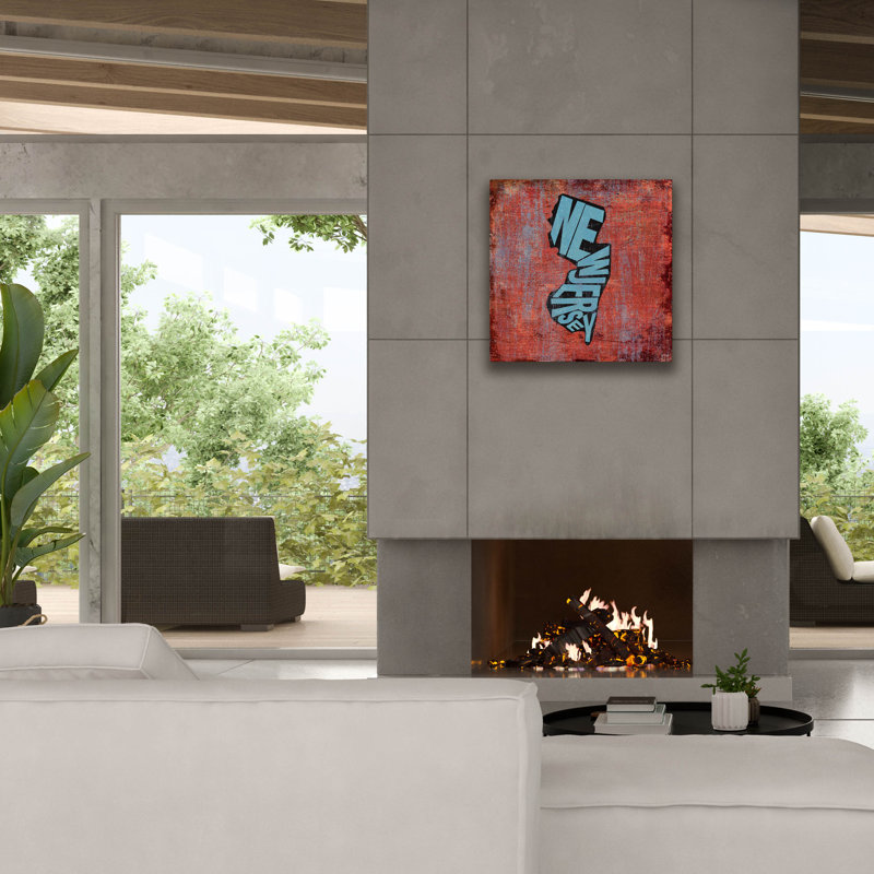 «New Jersey» par Art Licensing Studio, art mural sur toile, H 26 po x l 26 po x P 1,5 po