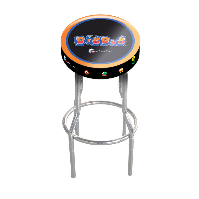 Dig Dug Adjustable Height Chrome Arcade Stool