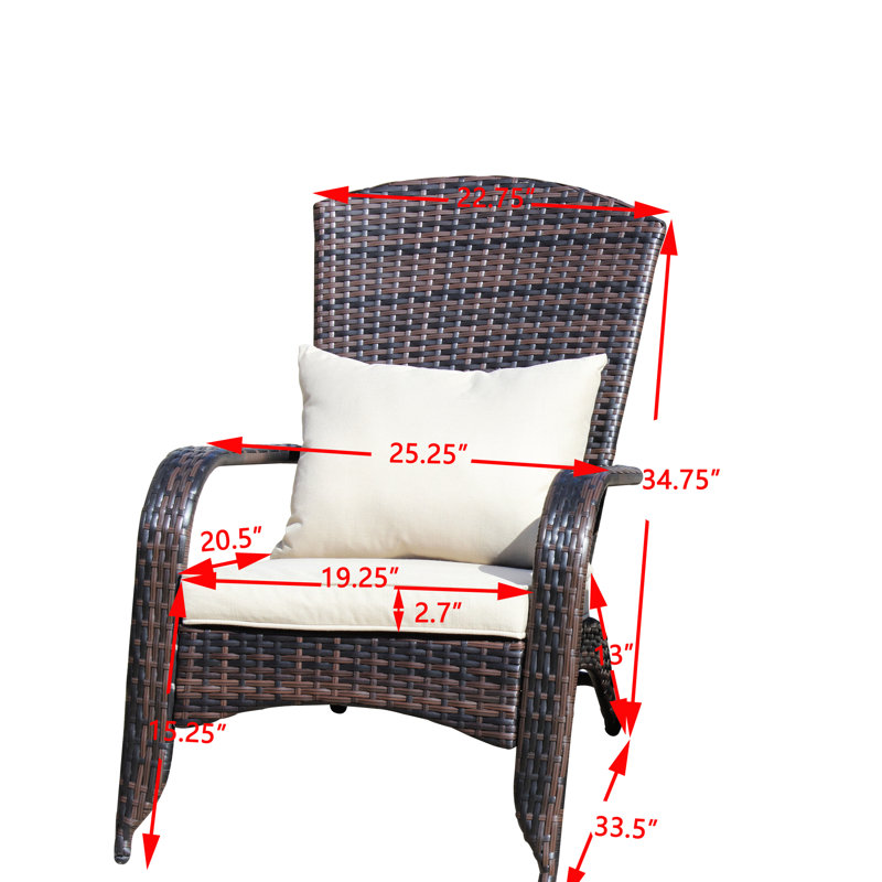 Patio Comfortable Chair With Cushions. Modern Look For Outdoor Space. 22.8 In Package Width. Water Fabric. Beige Back Cushion Soft Spacious Design Living. 14.6 Height. Brown And . Assembly Required