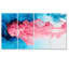 «Pink Émergence du bleu», art mural abstrait sur toile 4 pièces-1889990720