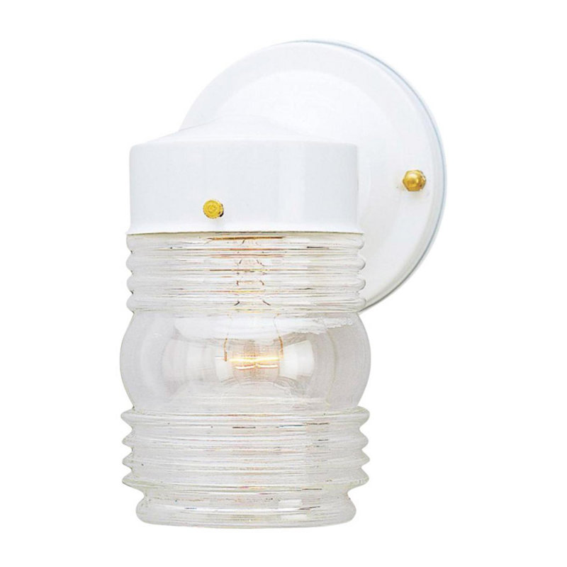 Lanterne murale d'extérieur à 1 ampoule Cleaton, Blanc, H 4,5 po x P 5,75 po x l 6,25 po