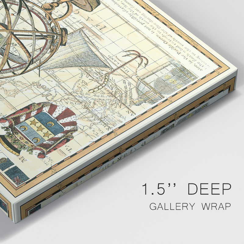 «Nautical Map I», impression sur toile tendue, L 8 po x H 12 po