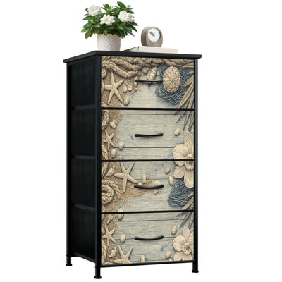 Commode rustique pour la chambre à coucher avec 4 tiroirs de rangement