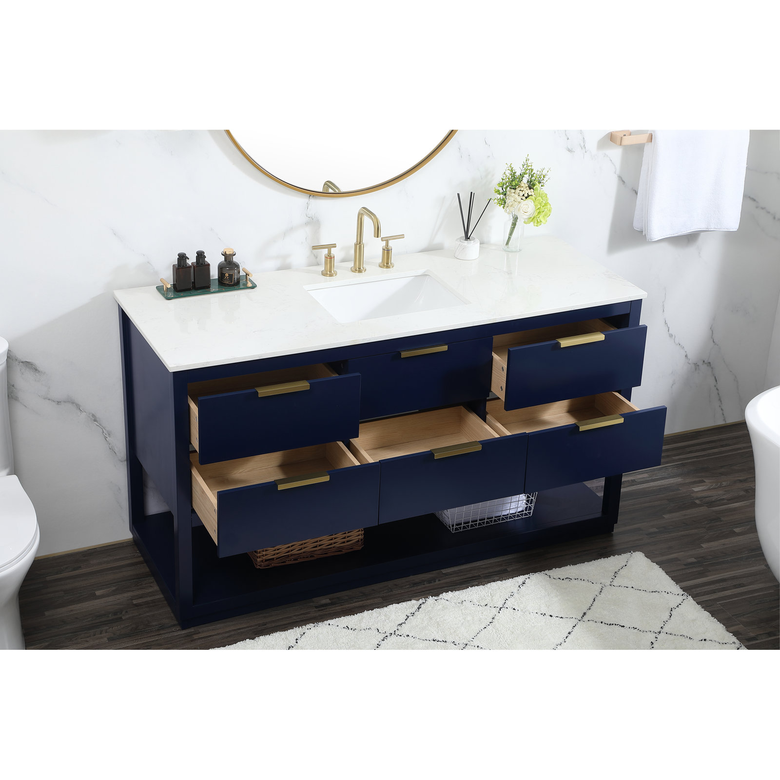 Felicity 60'' Single Bathroom Vanity, Blue
