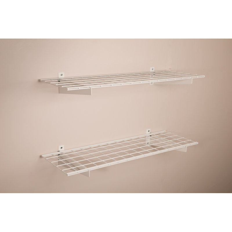 HyLoft Black Steel 48" Wall Mounted Garage Storage Shelves, Set of 2