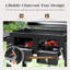 Barbecue au charbon 34 po à deux zones avec plateaux relevables et 2 tables d'appoint pliables