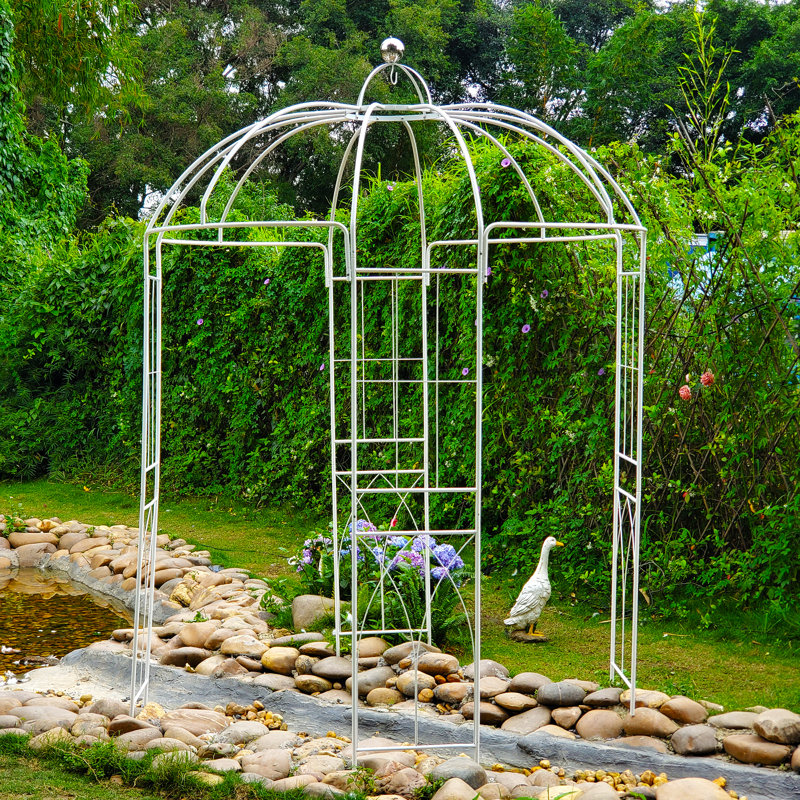 Scendor Garden Arbor 9ft High X 6.8ft Wide Arch French Style Birdcage ...