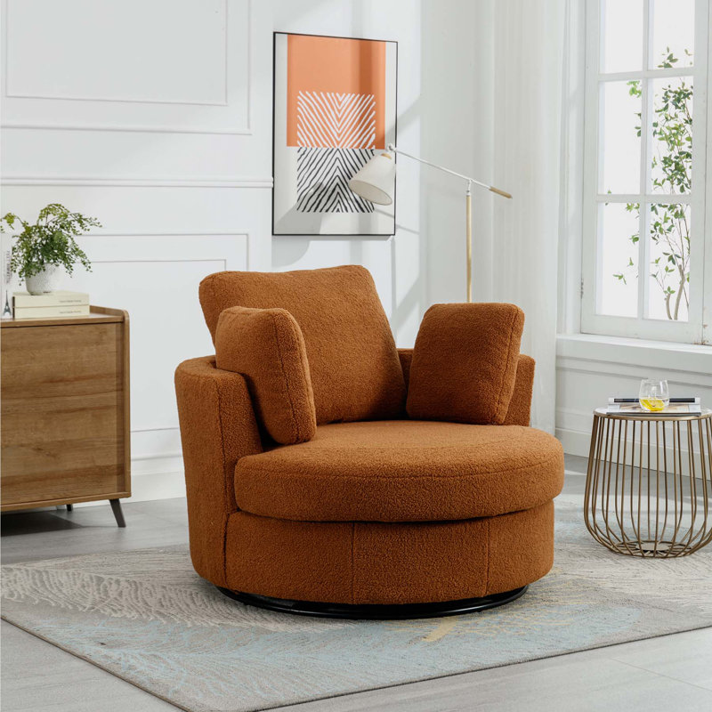 Fauteuil demi-tonneau pivotant rembourré Cenie, Carpa Sherpa