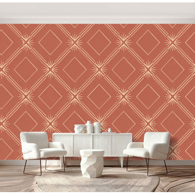 Papier peint adhésif à motif géométrique à motif géométrique à motif de losanges, H 69 po x l 96 po, papier peint amovible en PVC pour chambre à coucher, bureau à domicile