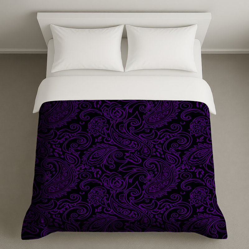 Housses de couette à motif cachemire violet, Queen