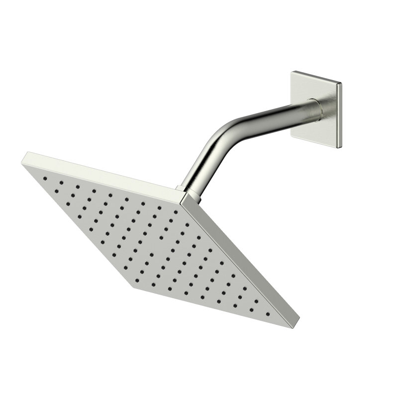 Douche de pluie réglable de 2 gallons avec bras allongé 14 po Icon Collection, Nickel brossé