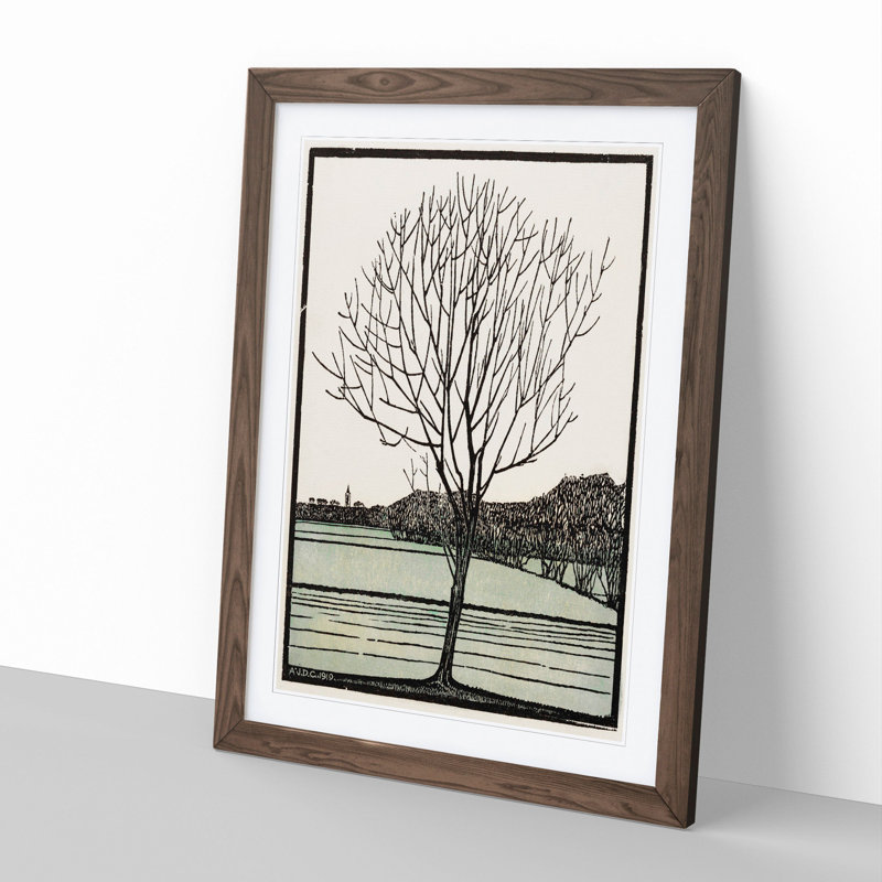 Bald Tree by Julie De Graag - Picture Frame Painting, Walnut Framed, 65cm H x 48cm W x 2cm D