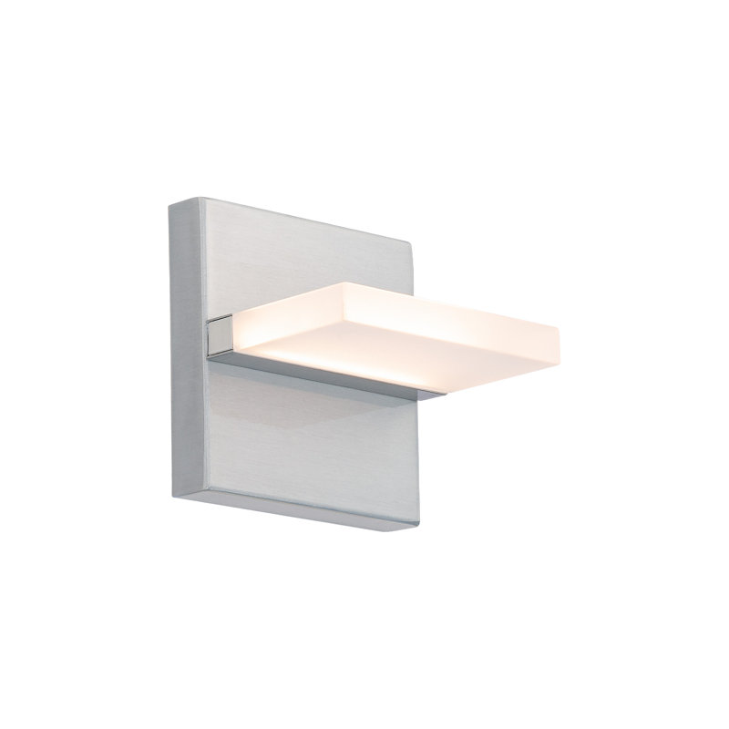 - Light LED Outdoor Armed Sconce, Brushed Aluminum