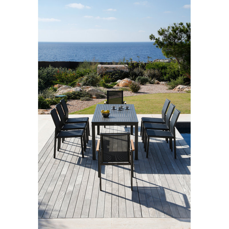 Aura Narrow Dining Table, 29" H x 55" W x 28" D, Champagne