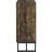 4 - Shelf Freestanding Accent Cabinet In Rustic Oak Finish, Gunmetal Square , Two Herringbone Doors For Storage Dining Areas Oak, Finish On Visual Depth