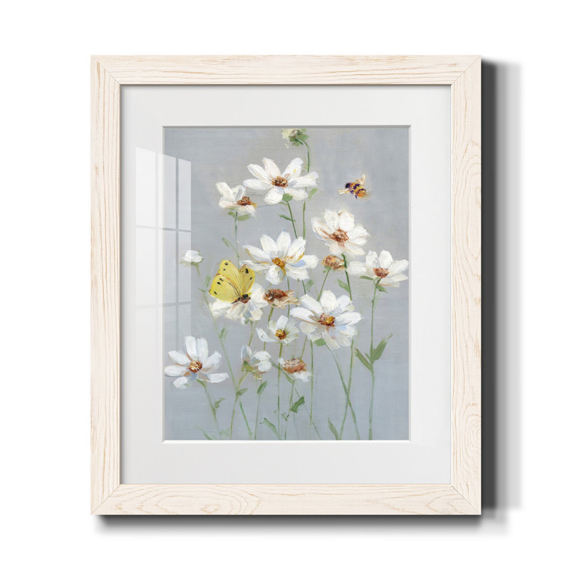 «Gathering Daisies I» - Impression, Blanc, H 20 po x l 17 po x P 1,5 po