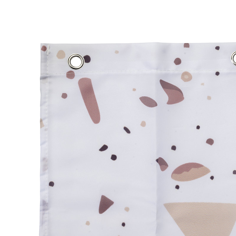 Croydex Polyester Shower Curtain, White/Pink