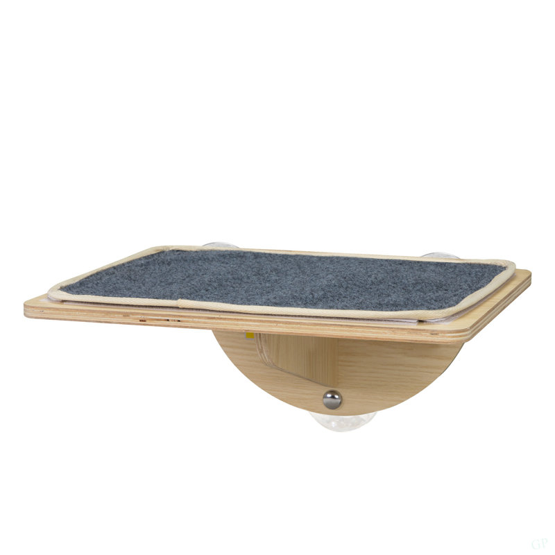 Perchoir d'intérieur pour chat, hamac pour chat, lit pour chat avec ventouses solides, feutre amovible, deux modes d'installation pour chats d'intérieur, naturel
