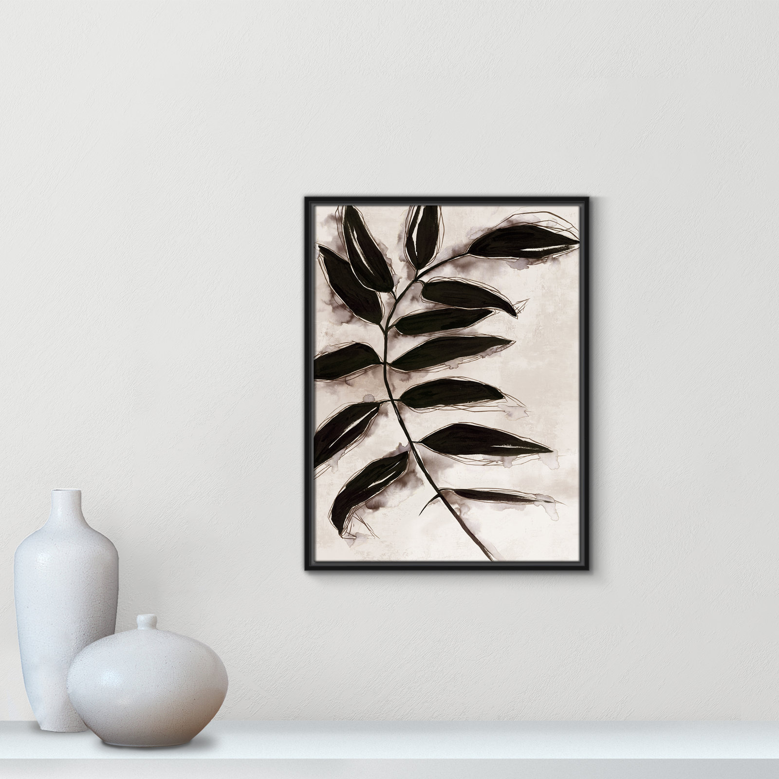 Leaves "Leaves II" Print, Black Framed, 25.5" H x 19.5" W x 2" D