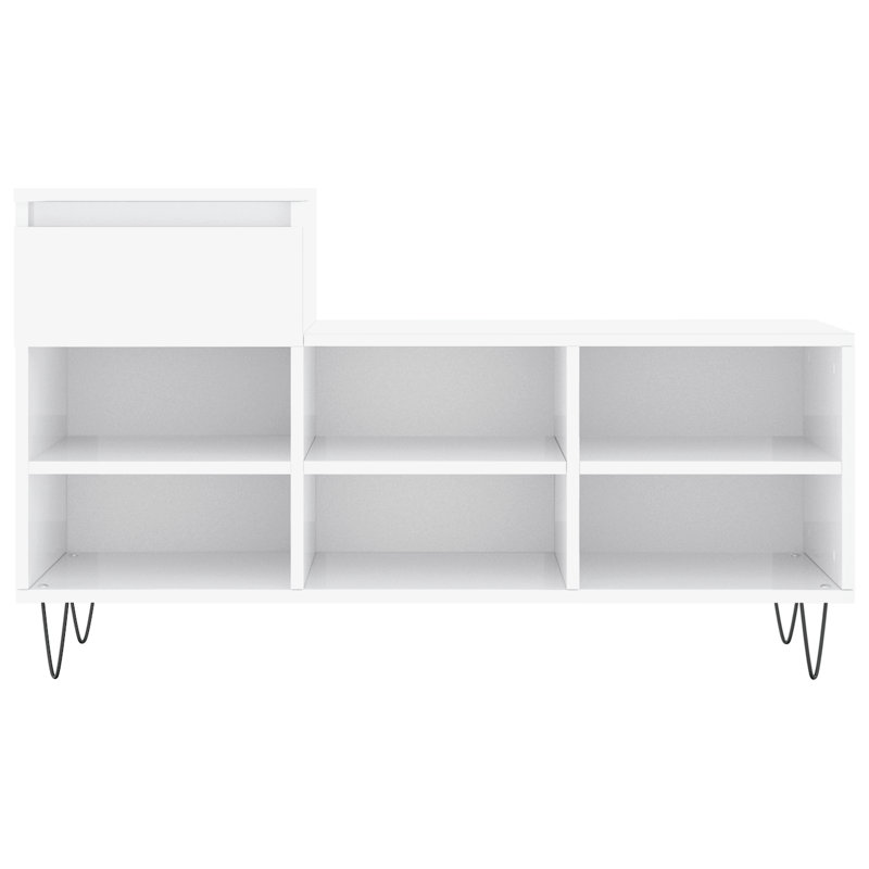 6 Pair Shoe Storage Cabinet, High Gloss White