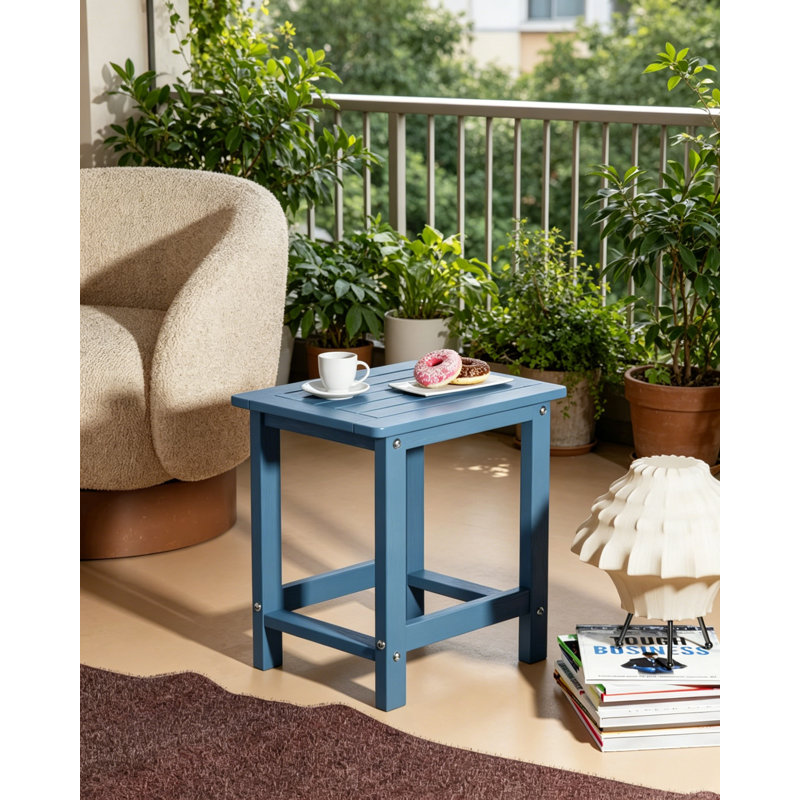 Ensemble de 2 tables d'appoint Adirondack, table de bout carrée 16 po résistante aux intempéries pour patio, piscine, porche et arrière-cour, pour l'intérieur et l'extérieur