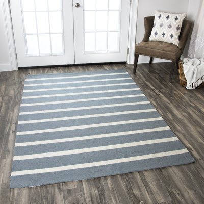 Tapis intérieur/extérieur gris touffeté rayé Malakoff