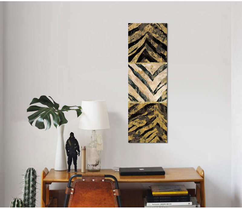 «Zebra Squares I» par Edward Selkirk, impression sur toile tendue, H 60 po x l 20 po x P 1,5 po, Toile avec cadre noir